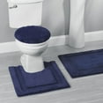 thumbnail image 4 of iDesign InterDesign Microfiber Polyester Navy Spa Toilet Lid Cover Toliet, 4 of 4