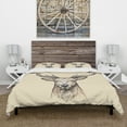 thumbnail image 3 of Designart 'Engrave deer illustration' Sketch Animals Duvet Cover Set, 3 of 4