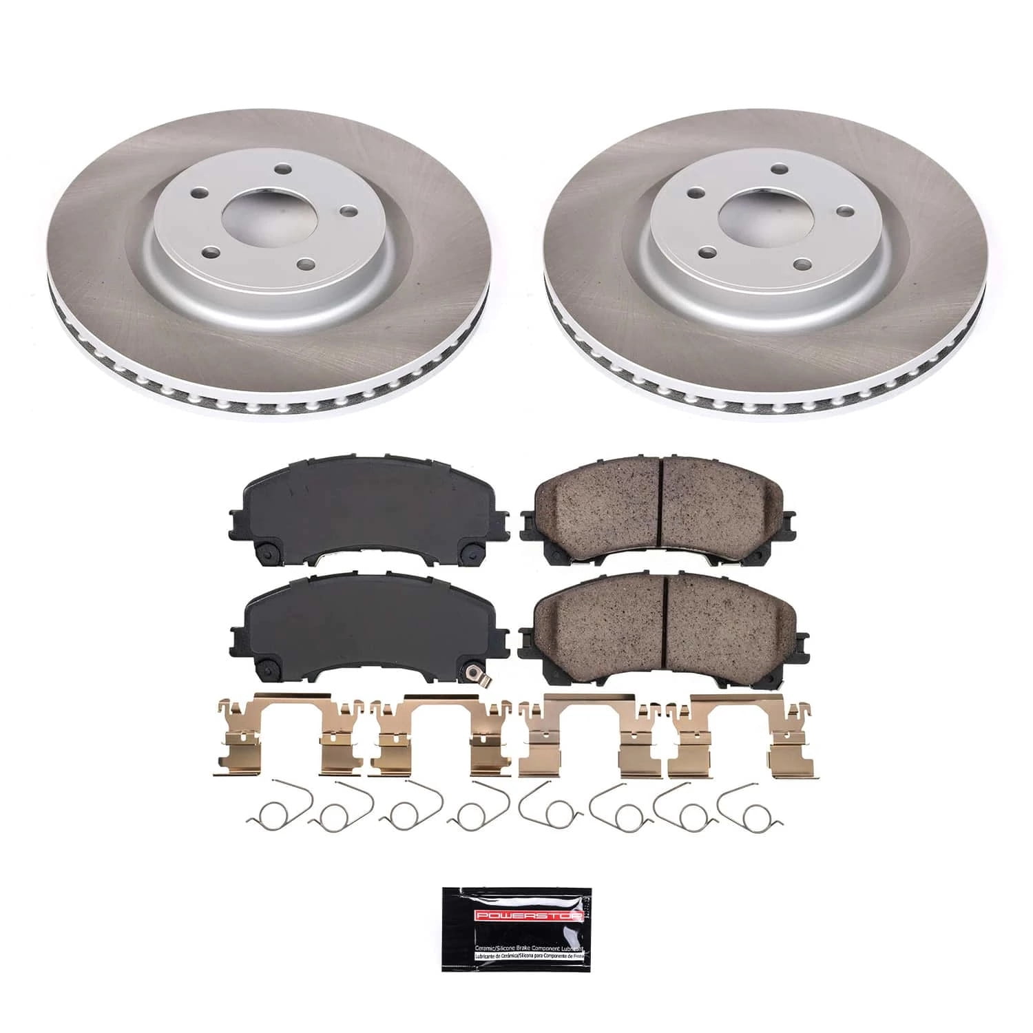 PowerStop Front Semi-Coated Rotor and Low-Dust Ceramic Brake Pad Kit SC6944