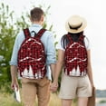 thumbnail image 6 of Balery Christmas Tree Buffalo Plaid Vintage Canvas Backpack for Men and Women - Large Capacity, Durable Travel Laptop Bag for School, Work, Hiking, and Outdoor Activities, 6 of 7