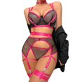 thumbnail image 1 of Gibobby Lencería sexy para mujer Conjunto de Liguero con Sujetador de Encaje, Lencería Elegante y Exquisita para Mujer para Noche de Bodas, Luna de Miel y Más(Rosa caliente, G), 1 of 5