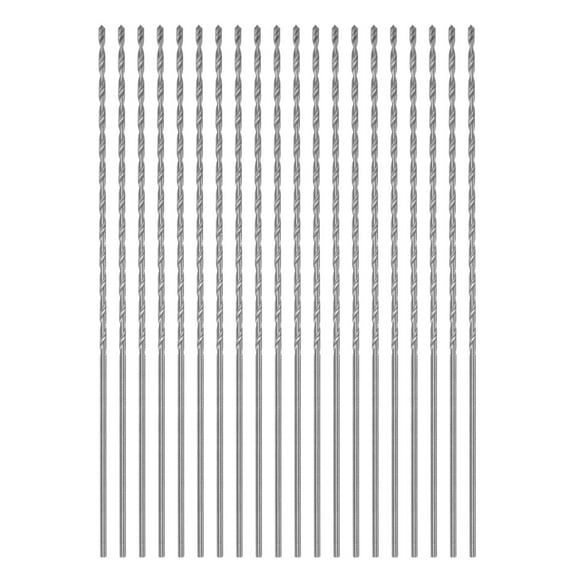 Unique Bargains 20pack Extra Long Drill Bits, 1mm HSS Drill Bit with High Speed Steel 80mm Length for Metal Wood Plastic