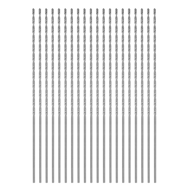 Uxcell 20pack Brocas Extra Largas, Broca HSS de 1mm con Acero de Alta Velocidad de 80mm de Longitud para Metal, Madera y Plástico