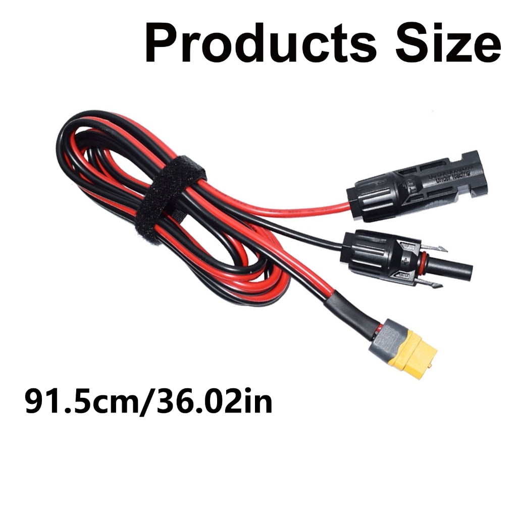 AOOOWER Solar Panel to LiFePO4 Battery 12AWG Solar to XT60 Connectors Charge Cable
