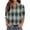 Green, variant on OIOLOYJM Polo Shirts for Women 2026 Plaid 3/4 Sleeve V Neck Golf Shirts Summer Lapel Sports Lightweight T-Shirt Casual Business Clothes Black S