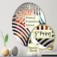 thumbnail image 3 of Designart "Tangerine Aqua Dharma Craft Blossom Circle" Buddhism Baptist Fan Round Wall Mirror - Spiritual Oval Printed Decorative Mirror - Multiple Color Options, 3 of 5