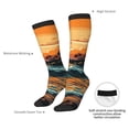 thumbnail image 4 of Gaeub Serene Ocean Sunset Printed Design Socks Stretchy High Tube Socks for Men Women Teens , Softball Soccer Socks for Hiking, Sport, 4 of 6