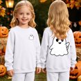 thumbnail image 2 of CAICJ98 Toddler Halloween Sweatshirt Pumpkin Ghost Kids Shirt Crewneck Long Sleeve Graphic Top Halloween Sweatshirt Boys Girls (White,4-5 Years), 2 of 9