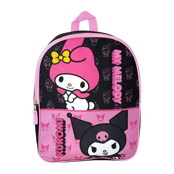 My Melody & Kuromi Backpack 15" Sanrio Hello Kitty Plain Front