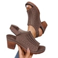 thumbnail image 3 of Dvprdro Womens Solid Casual Style Sandals Open Toe High-top Hollow Out Low Heel Soft Nonskid Multi-Color Daily Outdoor Wear, 3 of 5