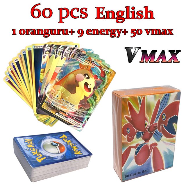 Inglés francés de cartas de Pokémon para niños, cartas brillantes, versión italiana, portuguesa, española, Vmax, Vstar, GX Fivean unisex