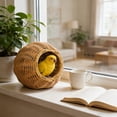 thumbnail image 4 of FeiFu Rattan Woven Bird Sleeping Nest Plastic Hanging Warm Bird Hammock Breathable Durable Hanging Nest for Small Birds Cage Accessory, 4 of 6