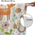 thumbnail image 6 of Kids Animal Curtains Cartoon Woodland Bear Child Nursery Colorful Wildlife Jungle Forest Rod Pocket Curtain Baby Boy Girl Bedroom Decor Living Room Window Drapes Fabric 2 Panels 52x84in, 6 of 6