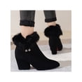 thumbnail image 6 of Frontwalk Women Dress Boot Casual Ankle Boots Comfort Winter Shoes Work Anti-Slip Block Heel Booties Ladies Side Zip Plush Line Black 9, 6 of 9