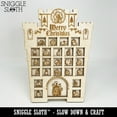 thumbnail image 4 of Fantasy Castle Christmas Advent Calendar Laser Cut Birch Wood Includes Mini Holiday Ornaments - All Red Doors, 4 of 7