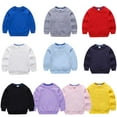 thumbnail image 2 of WIBACKER 2-10T Kid Girls Boys Cotton Solid Color Long Sleeve Basic Crewneck Sweatshirt Tops, 2 of 6