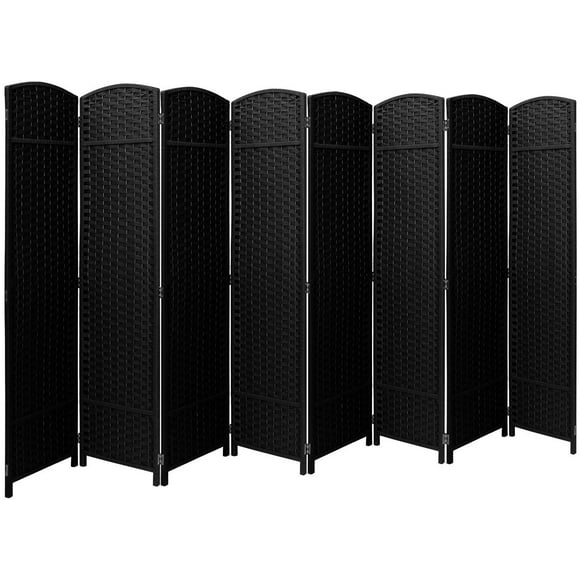 Tall Extra Wide Foldable Panel Partition Wall Divider, Double Hinged Room and Folding Privacy Screens, 6 feet, Black