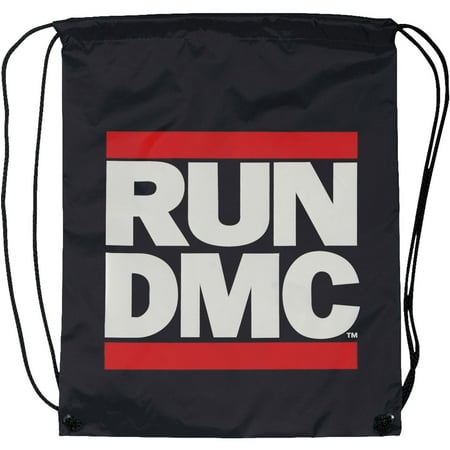 Logo Drawstring Backpack - Run DMC Block Logo Drawstring Backpack Black