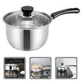 thumbnail image 3 of Stainless Steel Saucepan With Lid Single Handle Soup Pot Milk Heating Pot Random Lid Style, 3 of 8