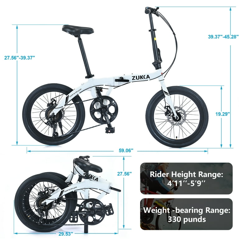 CARACLE 折りたたみ自転車 ホワイト Folding Bike Zukka 20