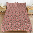 thumbnail image 6 of 3 Pcs Soft Bedding Set, Includes 1 Duvet Cover with Zipper And 2 Pillow Shams,Pink Pattern with Cute Pugs Full(79"×90"), 6 of 8