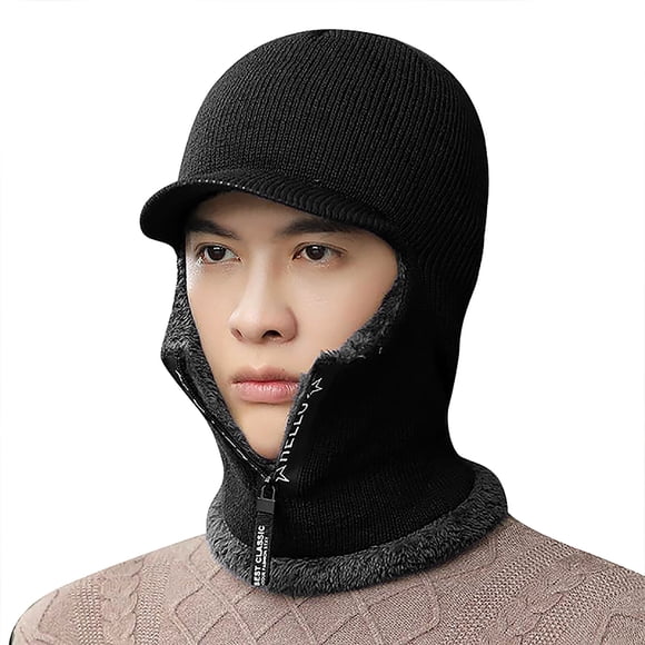 Chapeau Homme Hiver Chaud Plus Chapeau en Laine Polaire Bavoir un Automne et Hiver Cyclisme Vélo Électrique Chapeau Coupe-Vent en Coton