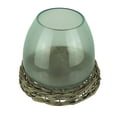 thumbnail image 1 of 8 Inch Diameter Glass Terrarium Vase With Wicker Base, 1 of 3