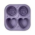 Dtydtpe Rose & Heart Large Ice Cube Tray Non Stick Food Grade Silicone