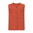 thumbnail image 3 of Womens Casual Cotton-Linen Tank Tops V-Neck Front Button Sleeveless Solid T-Shirts Blouses Best Gifts for Wife Daughter Female Friends, 3 of 5