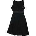 thumbnail image 2 of Ralph Lauren Womens 2-Tone V-Neck Surplice Dress, Negro, 12, 2 of 2