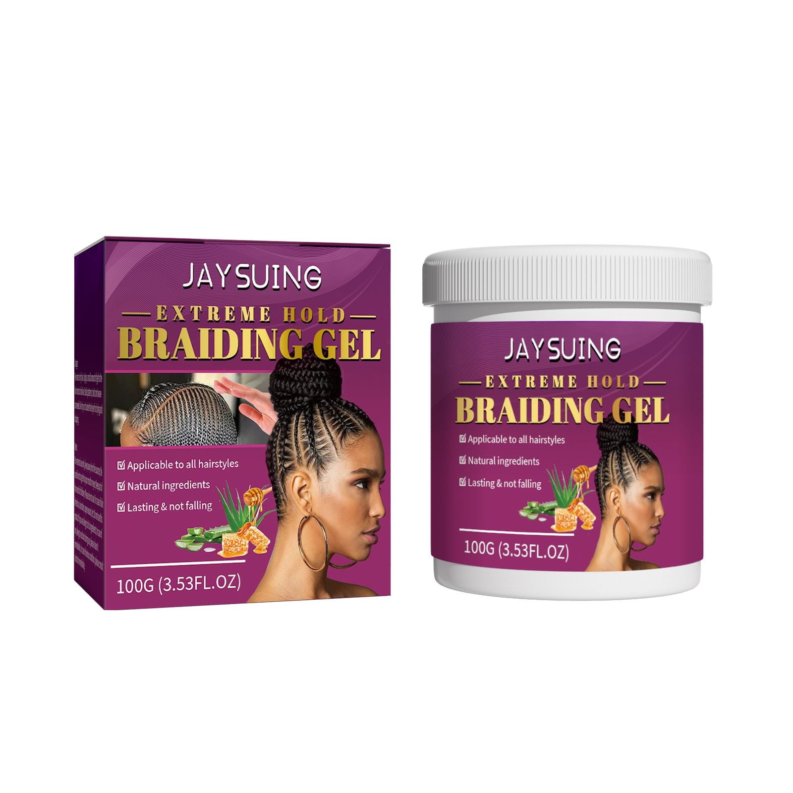 Professional Braiding Gel Maximum Hold Gel (8.31 Oz) for Natural, Relaxed,  Dry, Dull, & Brittle Hair - No Flaking, No Whitening, Fast Drying, High