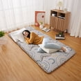 thumbnail image 2 of Twin/Full Size Floral Pattern Japanese Futon Mattress for Adults, Comfty Futon Mattress for Guest Room Kids Room, Sleeping Mattress for Floor Roll Up Camping Mattress, Camping Travel, Disc Flower, 2 of 9