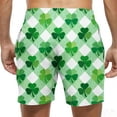 thumbnail image 5 of LEKWK St. Patrick's Day Trunks for Men Breathable Mesh Liner Clover Graphic Print Swim Shorts Adjustable Drawstring Beach Pants Festival Party Wear Outfits, 5 of 6