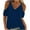 Navy, variant on UAMVSH Women's Cold Shoulder Tops Short Sleeve V Neck T Shirts Basic Summer Tees Trendy Going out Tops