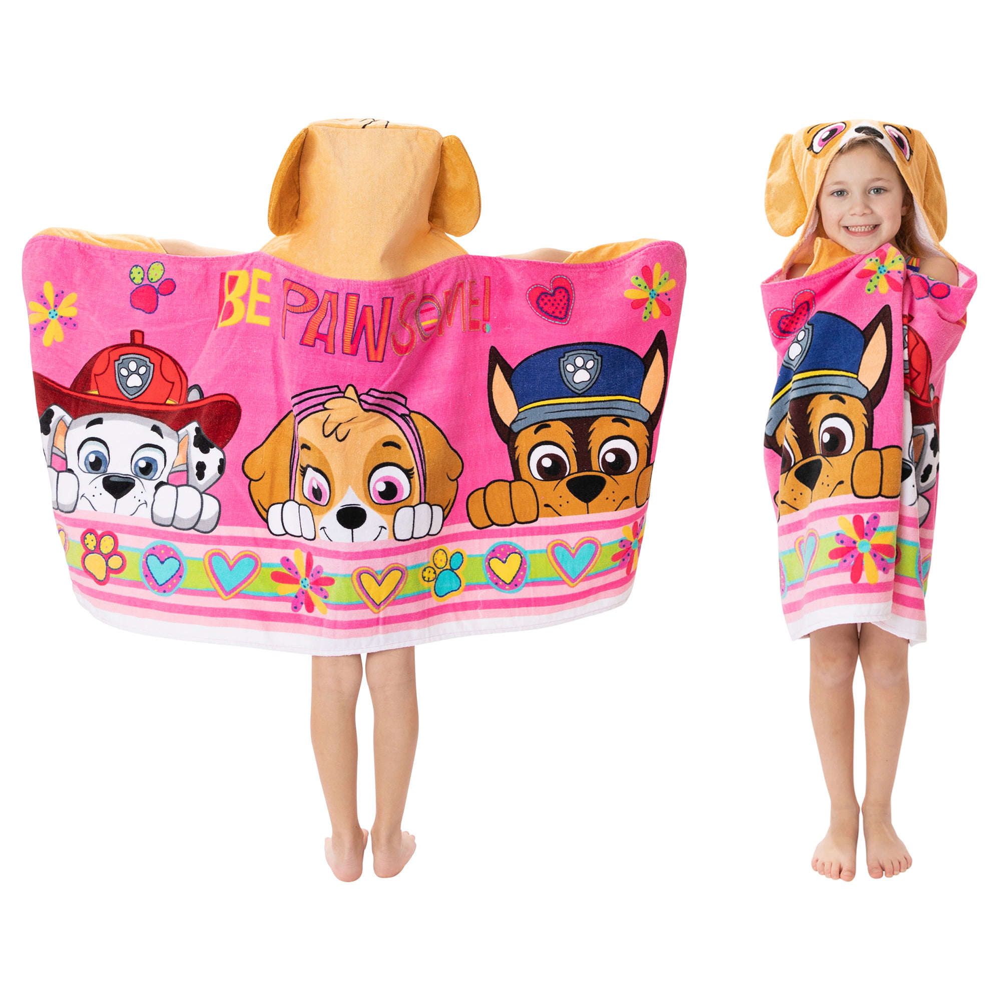Star Beach Towel Girls/' Pink Hooded Towel