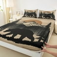 thumbnail image 3 of Manfei Rustic Bear Print Bed Sheets, Jungle Wildlife King Sheets, Farmhouse Tree Botanical Sheet Set, Breathable Home Decor, 4pcs, 3 of 7