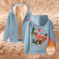 thumbnail image 3 of Christmas Heavyweight Zip Up Hoodies for Women Long Sleeve Reindeer Graphic Hooded Sweatshirt with Pockets Jacket Coat, 3 of 4