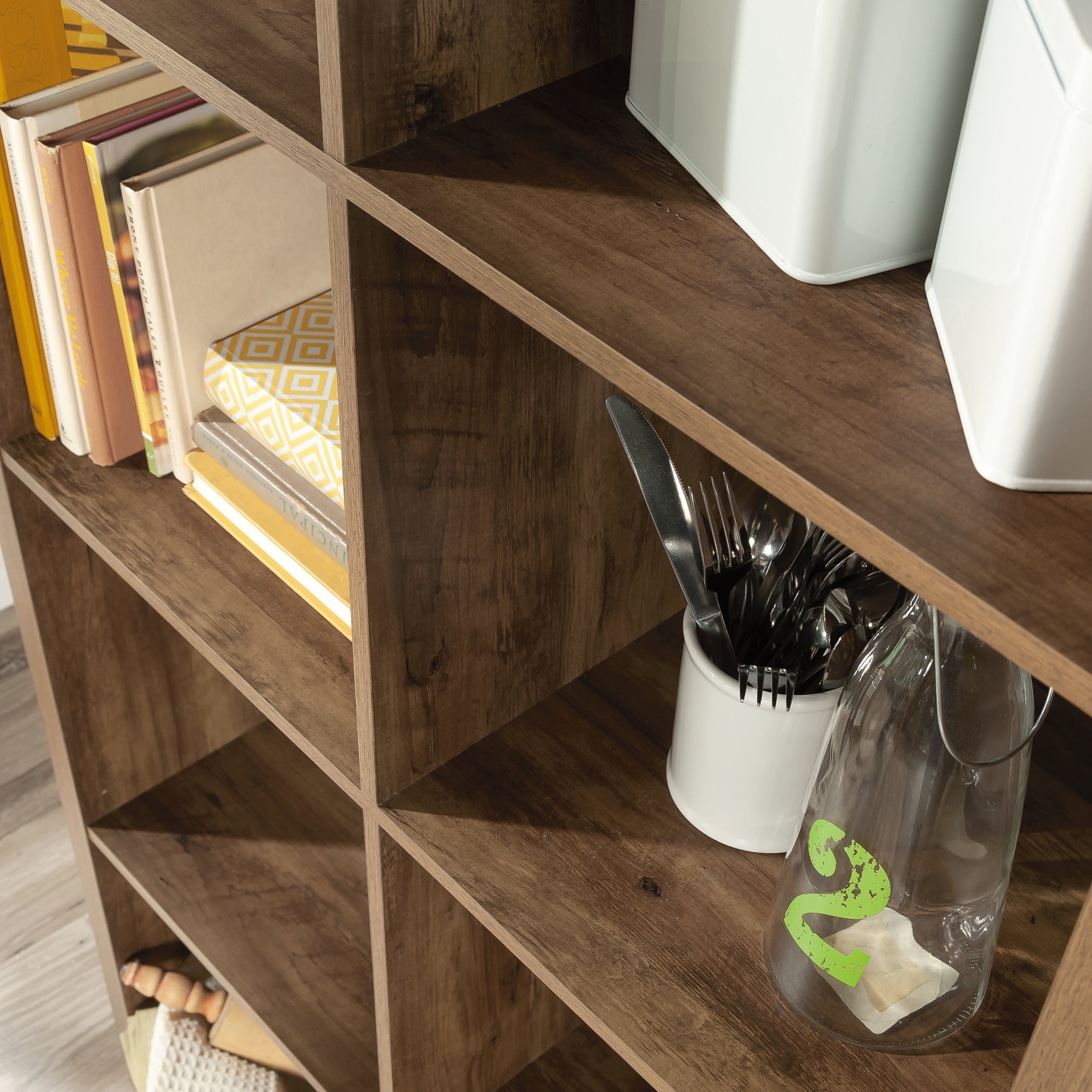Sauder 8-Cube Organizer Storage Bookcase, Rural Pine Finish