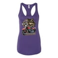 thumbnail image 2 of American Motorcycle Wolves Survivors Made in the USA | Womens Fashion Jersey Racerback Tank Top, Purple Rush, X-Large, 2 of 4