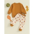 thumbnail image 4 of Conjunto de sudadera con estampado de calabaza y letras para bebé recién nacido, pantalones deportivos deportivos, ropa de otoño e invierno, 4 of 7