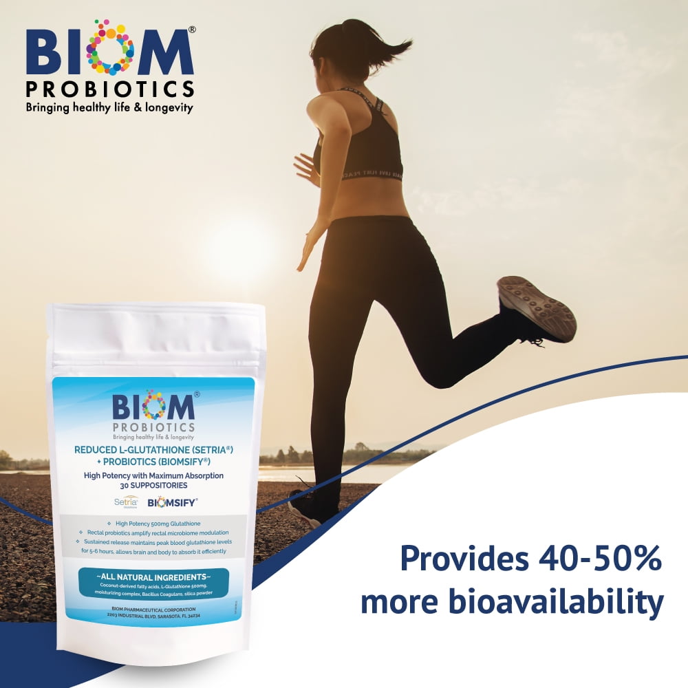 glutathione rectal Biom Probiotics L-Glutathione High Potency Probiotic Suppositories for  Adults, 500mg