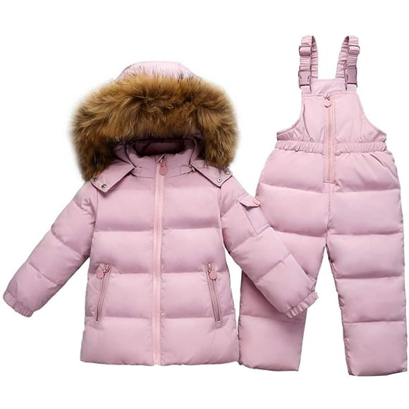 Kids Winter Puffer Jacket and Snow Pants 2-Piece Snowsuit Skisuit Set