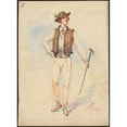 thumbnail image 2 of W. Fasienski 19x24 Black Ornate Framed Double Matted Museum Art Print Titled: Unidentified Italian Opera Costume Design Plate 11 (1905), 2 of 5