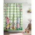 thumbnail image 3 of Easter Shower Curtain Easter Egg Gnome Shower Curtains for Bathroom Decor Spring Flowers Green Buffalo Plaid Bath Curtains Sets for Spring Easter Bathroom Decor Fabric Waterproof Extra Long 72" X 84", 3 of 6