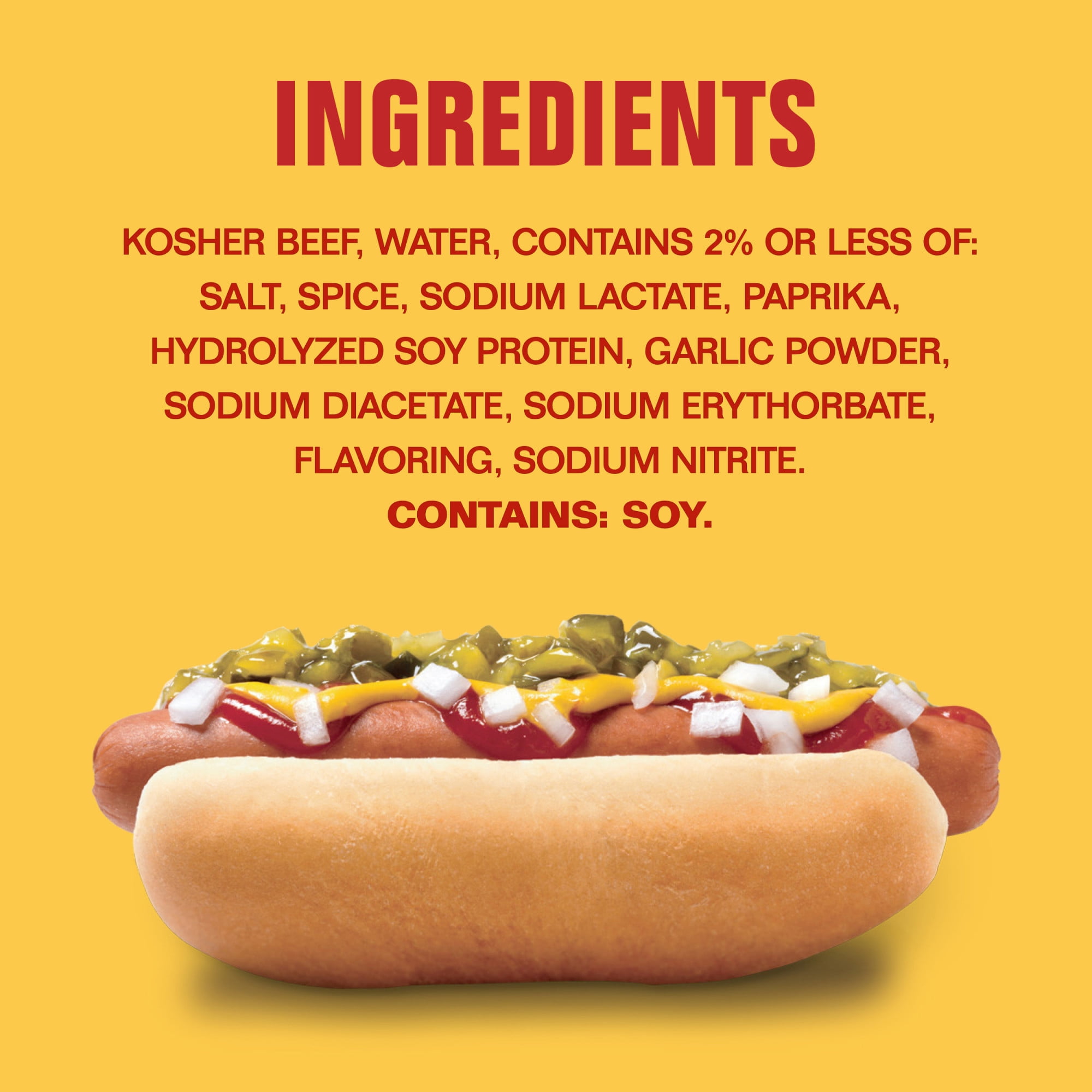 Hebrew National 100% Kosher Beef Franks, Hot Dogs, 10.3 oz 6 Count
