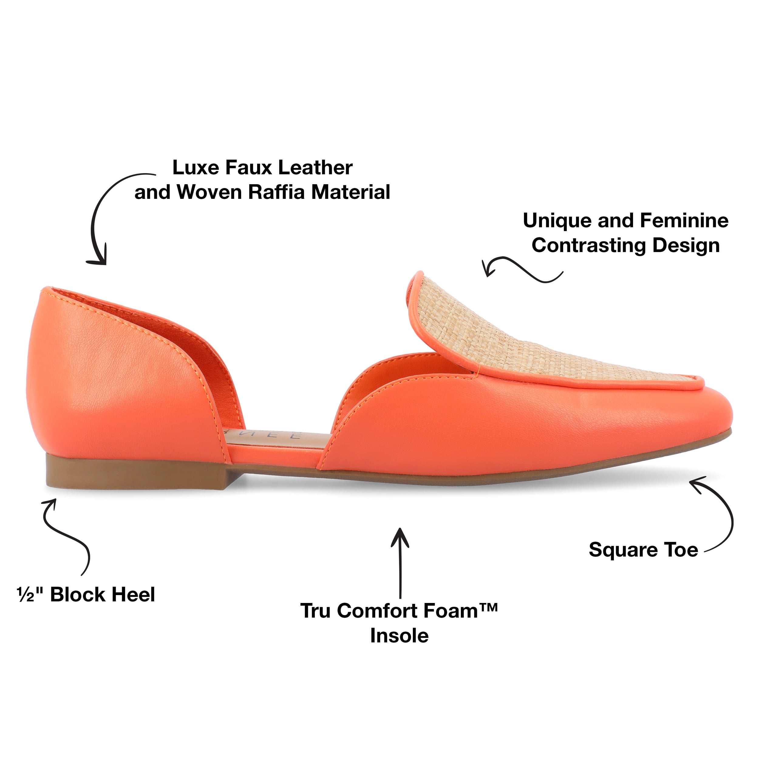 Journee Womens Kennza Soft Faux Leather Slip On Flats