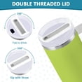 thumbnail image 5 of Ryvnso 40 oz Tumbler with Handle and Straw Insulated Stainless Steel Travel Mug with Lid Green Pattern, 5 of 9