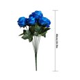 thumbnail image 2 of Ramo de novia de boda de flor de rosa artificial de 10 cabezas, ramo de flores de simulación de oficina en casa, rosa falsa, azul sidaley HA7036-08B, 2 of 5