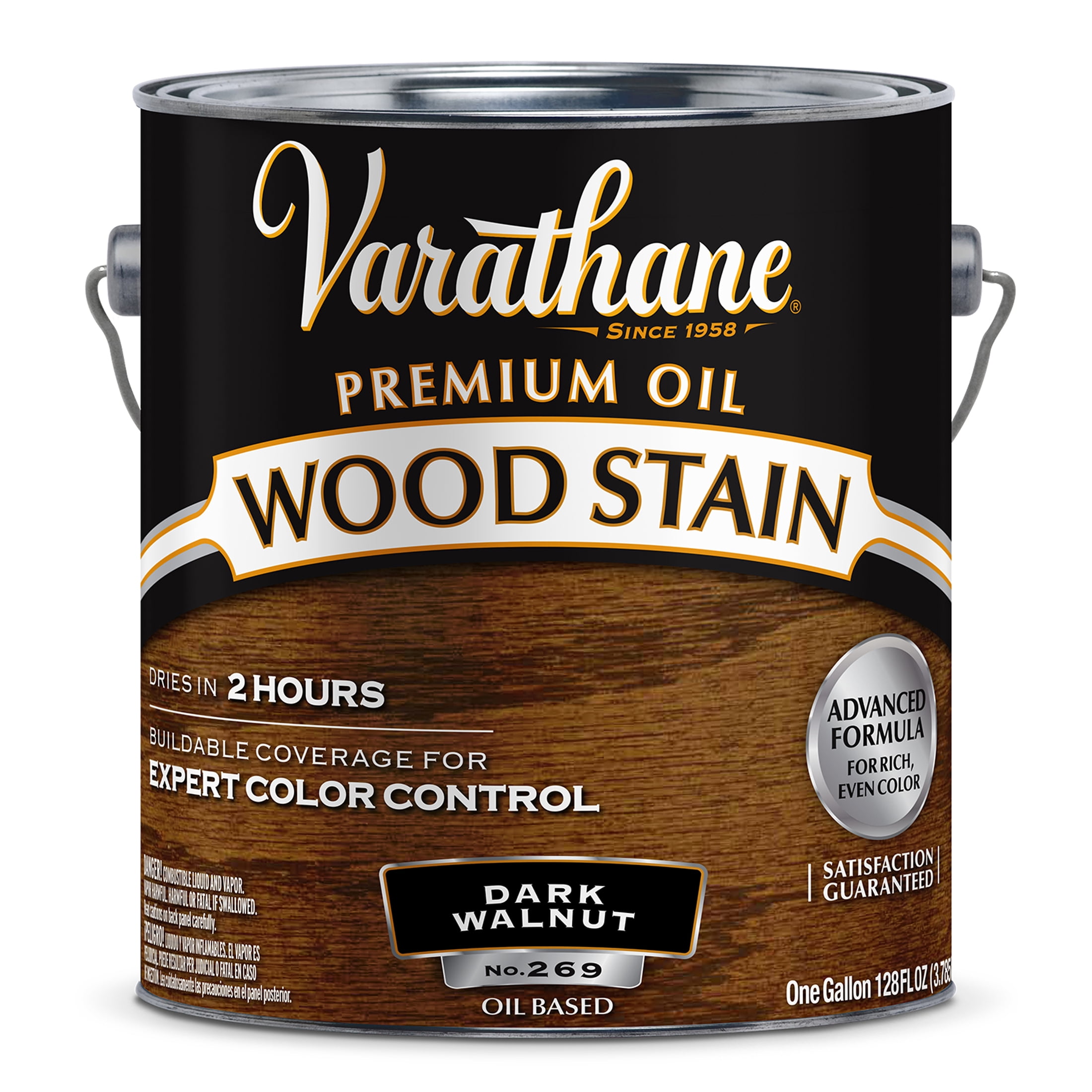 2 Pack, Dark Walnut, Varathane Premium Oil-Based Interior Wood Stain-211686, Gallon