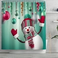 thumbnail image 3 of 4Pcs/set Christmas Snowman Shower Curtain Set Bath Mat Toilet Cover Rug  Home Bathroom Decor, 3 of 8
